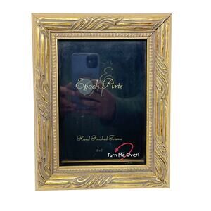 Epoch Arts Hand Finished Photo Frame Gold Ornate 5x7 Display Easel Thick GUC